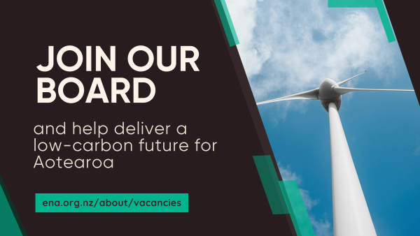 Image with text: join our board and help deliver a low-carbon future for Aotearoa